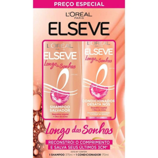 Kit Elseve Longo Dos Sonhos Creme Shampoo 375mL + Condicionador 170mL em Promoção em Oferta na Shopee