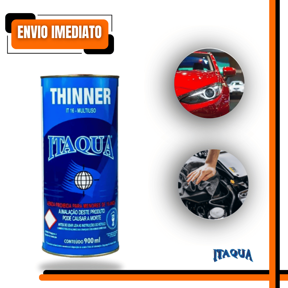 Diluente Itaqua 16 900ml Thinner Sintético Limpeza Tintas Esmaltes Vernizes em Oferta na Shopee