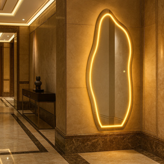 Espelho Flame Led  Jateado Bivolt Touch Grande Casa Quarto Salão Loja Hall Lançamento Promoção Corpo Inteiro Led Touch em Oferta na Shopee