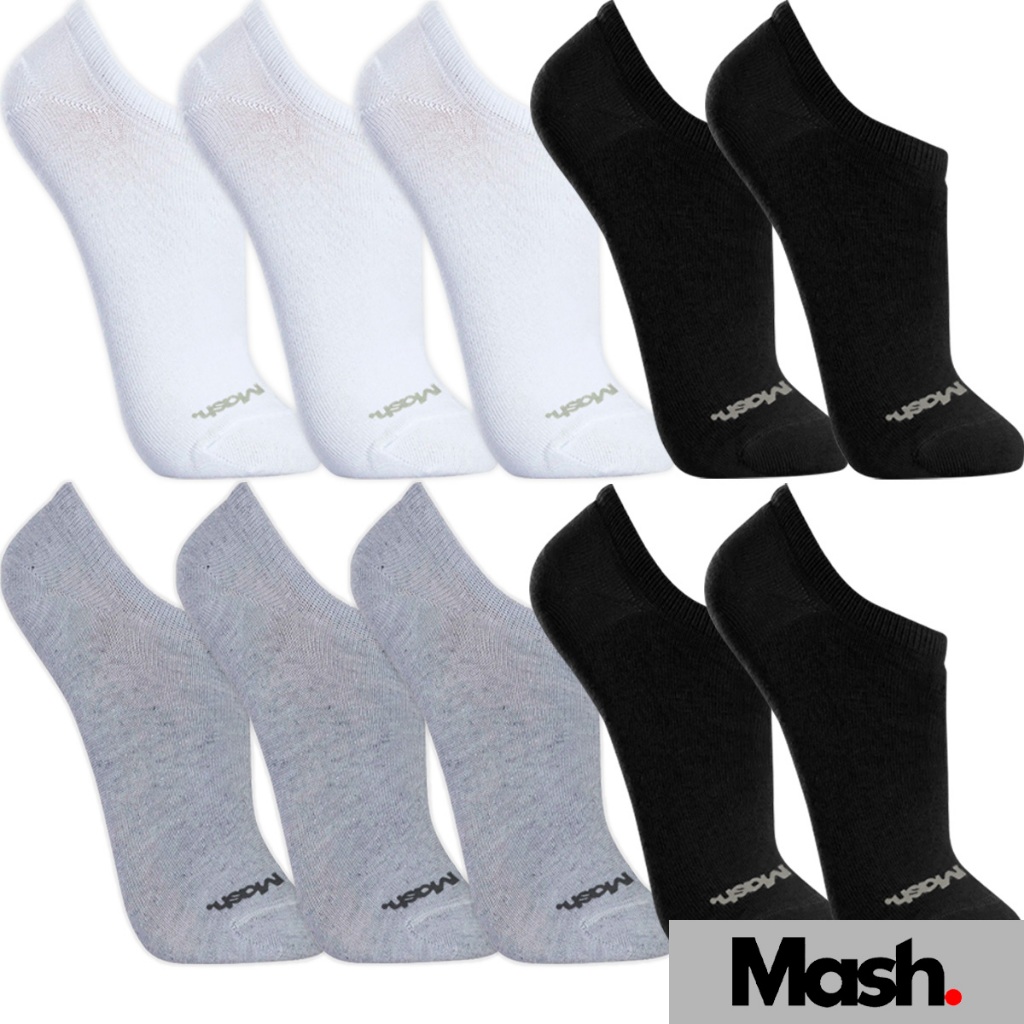 Kit 10 Pares Meias Mash Sapatilha Cano Curto Baixo Meia Soquete Sport Algodão Masculina Feminina Academia Original