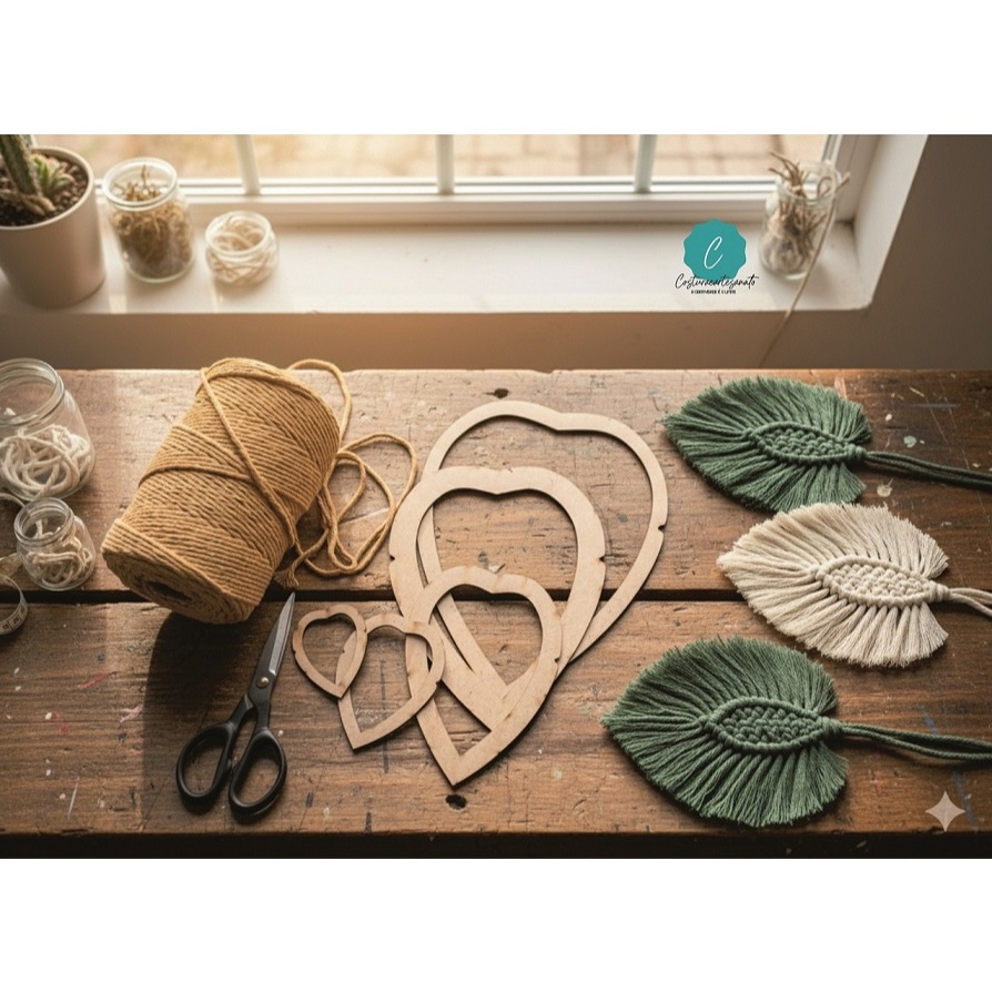Molde Gabarito MDF Macramê Folhas Costela de Adão em Oferta na Shopee