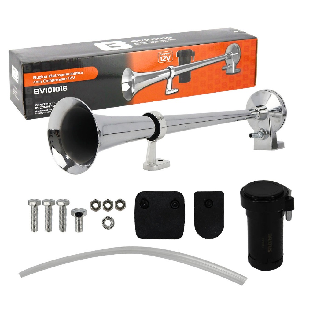 Buzina Marítima Eletropneumática 12V A Ar Carro Automotiva Som De Caminhão Com Compressor em Oferta na Shopee