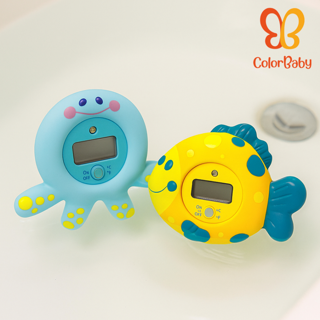 Termômetro Digital Banho Bebê com Visor LCD com Luz Indicadora ColorBaby