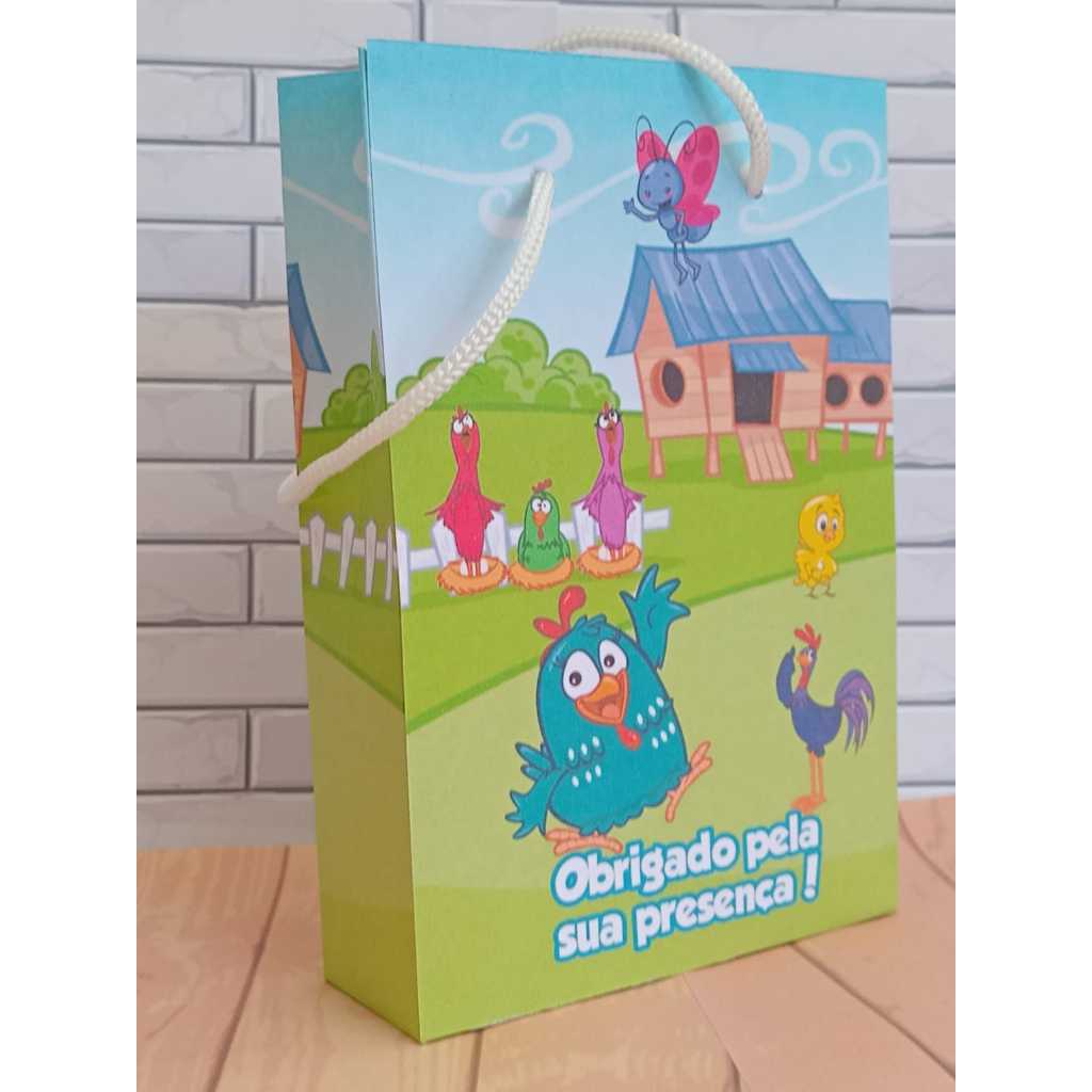 Sacolinha Surpresa Personalizada Lembrancinha Galinha Pintadinha Turma PEGUE E MONTE