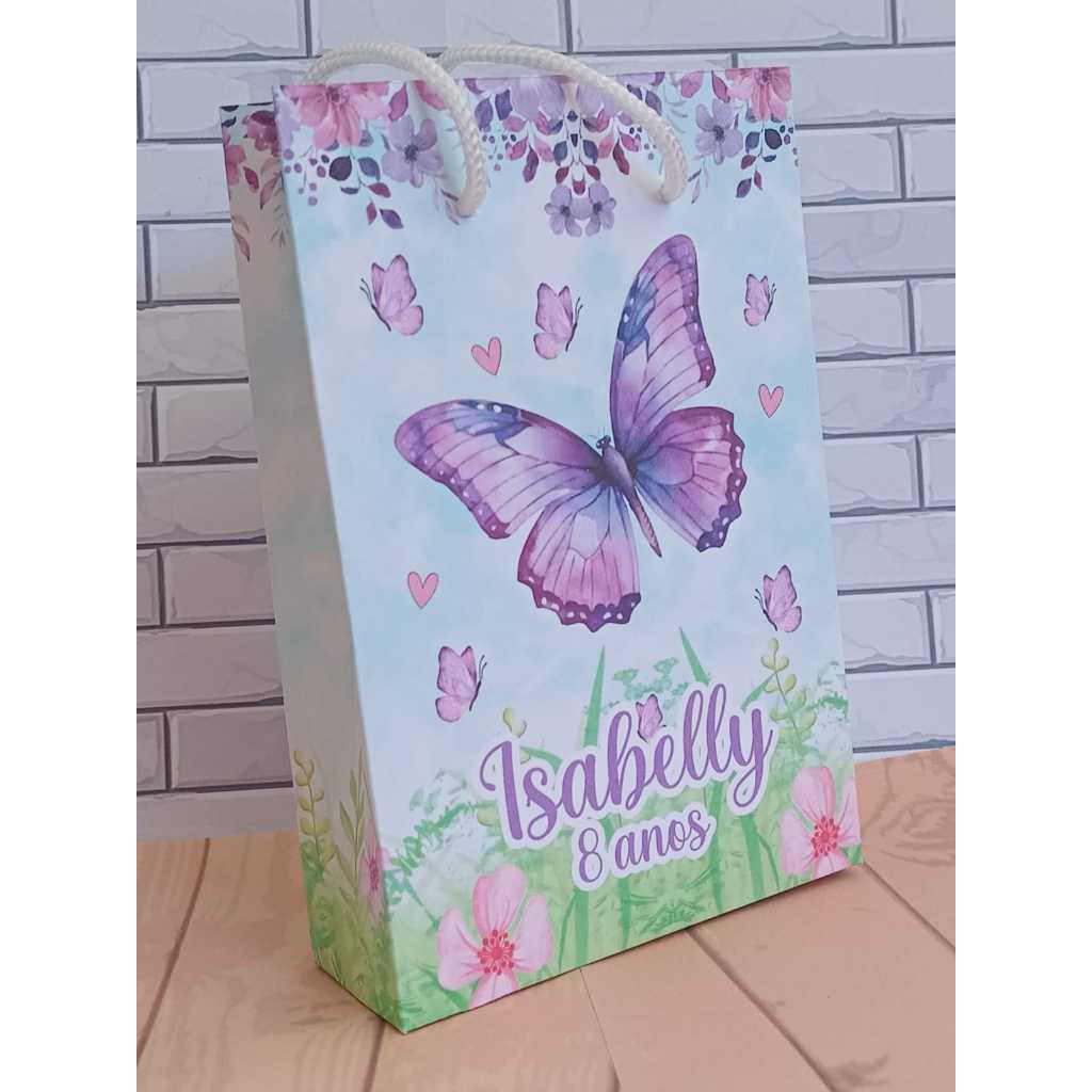 Sacolinha Surpresa Personalizada Lembrancinha Jardim Encantado Borboleta Roxa PEGUE E MONTE em Oferta na Shopee