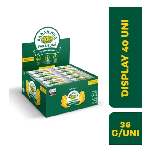 Paraibuna Bananinha Tradicional Caixa 40un Sem Glúten em Oferta na Shopee