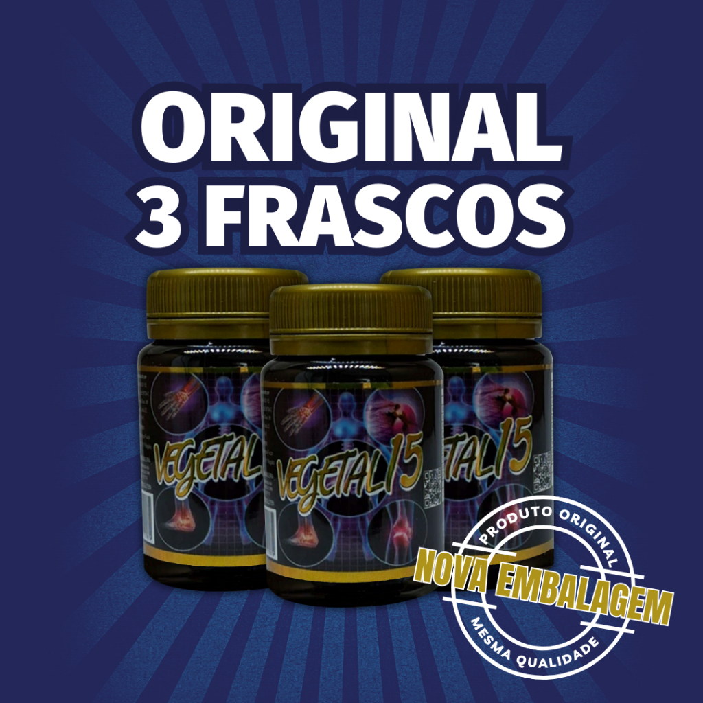 Vegetal 15 ORIGINAL - Kit 3 Frascos -  NOVA EMBALAGEM