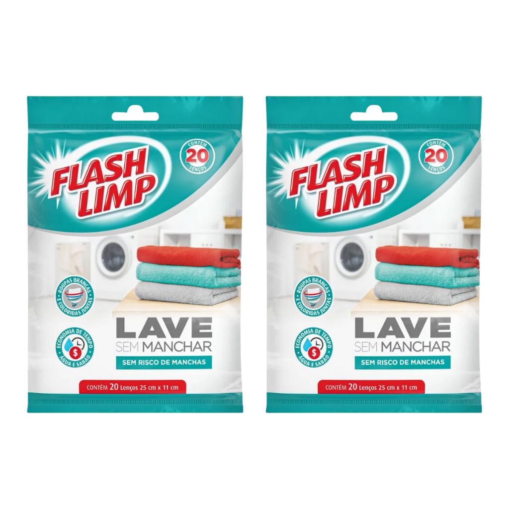 Lenço Lave Sem Manchar Anti Mancha Flash Limp Kit Com 2 Unidades