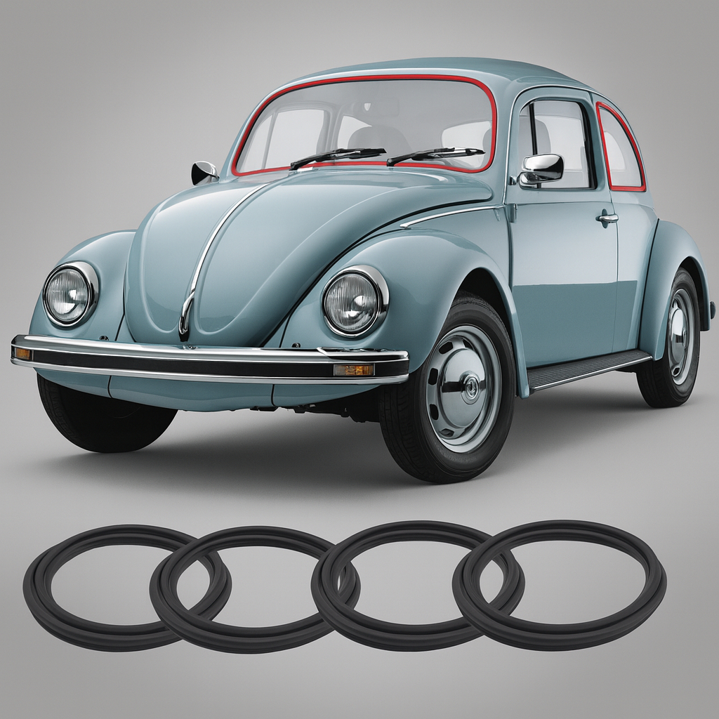 Kit Borracha Vidro Para Brisa Lateral Vigia Traseiro Fusca sem friso 59/96