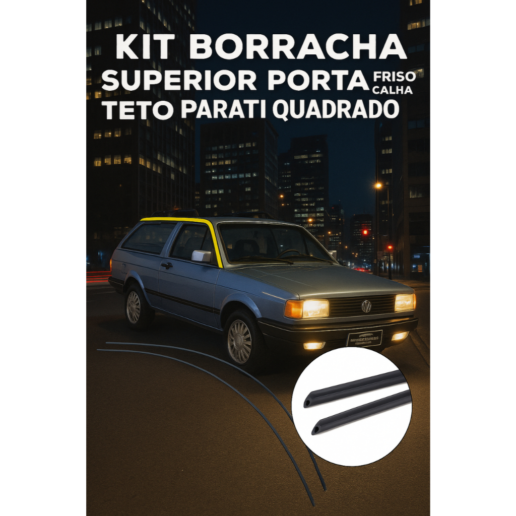 KIT Borracha Superior Porta Friso Calha Teto Parati Quadrado