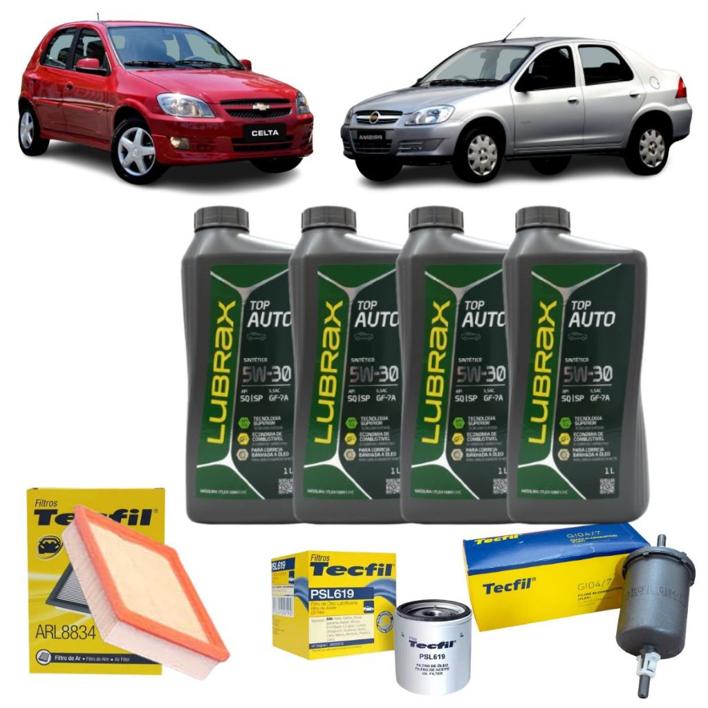 Kit Troca De Oleo E Filtros GM Celta Prisma 1.0 1.4 5W30 Sintetico Revisão Original em Oferta na Shopee