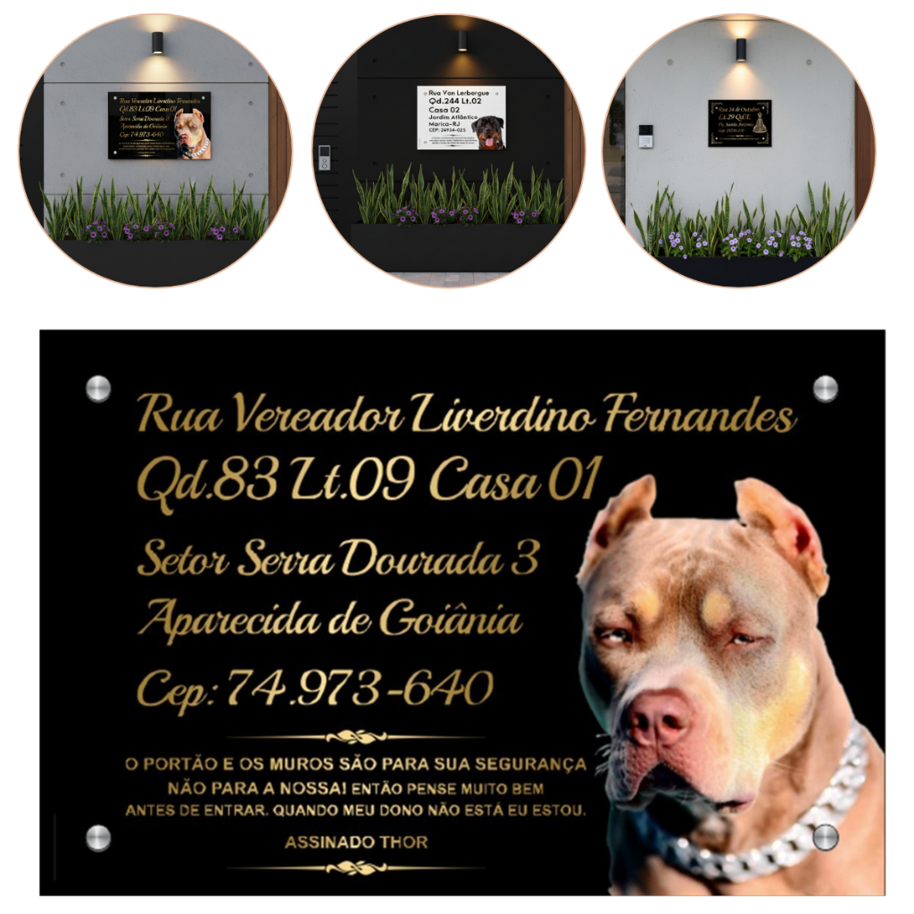 Placa De Endereço Residencial Comercial Vido Temperado 8mm 30x40