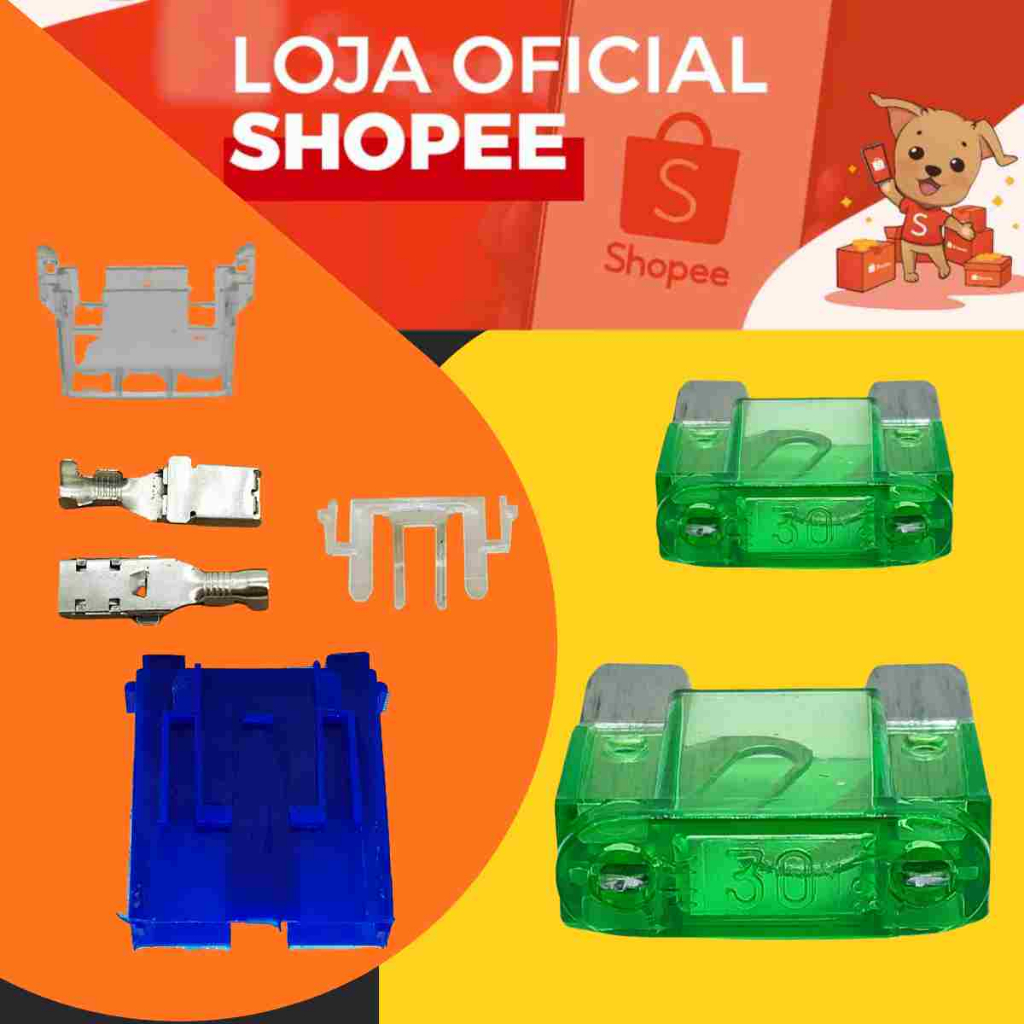 1 Porta Fusivel Max Desmontado Importado com 2 Fusivel Max 30A em Oferta na Shopee