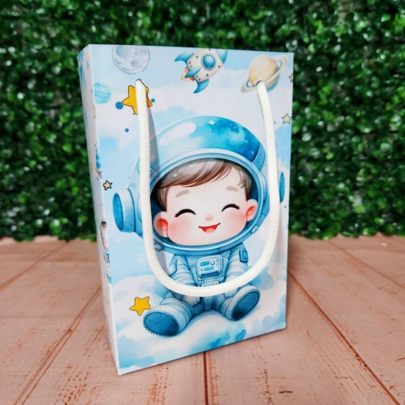 Sacolinhas Surpresa Personalizada Lembrancinha de Aniversário Astronauta Baby Festa Infantil - Pronta Entrega