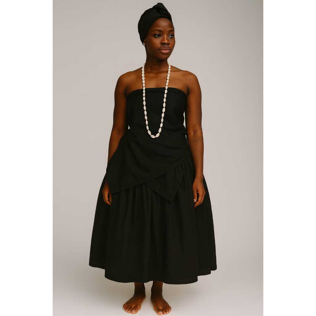Roupa Feminina 3pçs (saia 4m+Pano Cabeça +Pano Costa) Umbanda Candomblé Pomba Gira