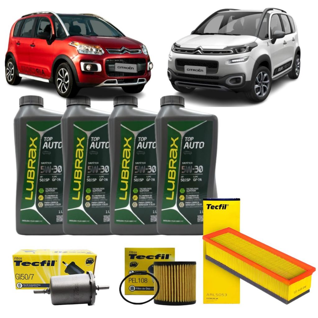 Kit Troca De Oleo Filtros Aircross C3 C4 Cactus 1.6 16V 5w30 Sintético revisão Original Citroen em Oferta na Shopee