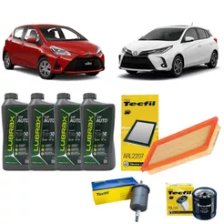 Kit Troca De Oleo e Filtros Etios Yaris 1.3 1.5 Flex 5w30 Lubrax sintético revisão original Toyota