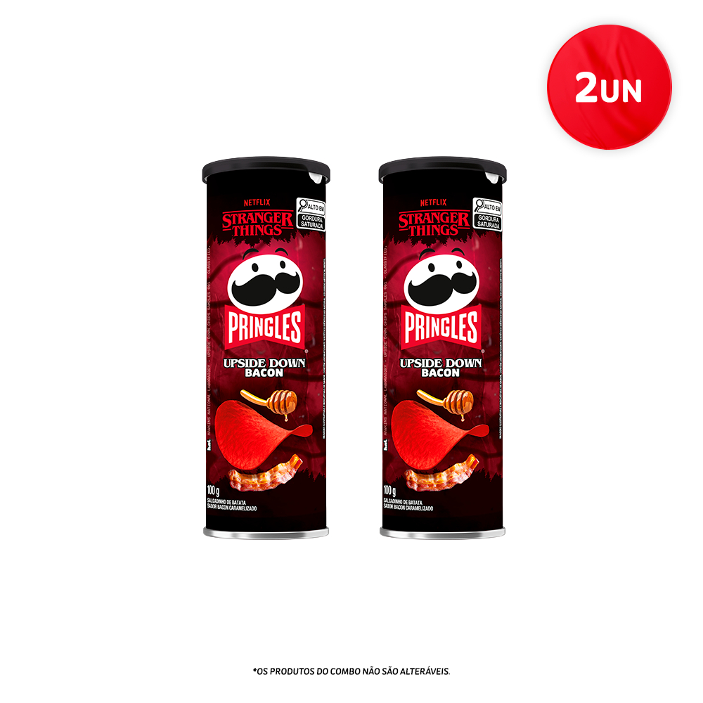 Detalhes do Combo Batata Pringles Stranger Things Netflix Batatas Bacon + Steak 200g