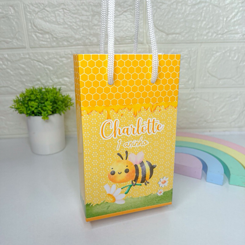 Sacolinha personalizada abelhinha (PEGUE E MONTE) mimos lembrancinhas personalizados festa