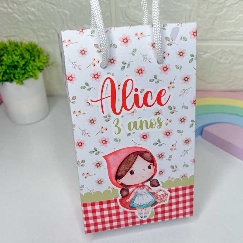 Sacolinha personalizada chapeuzinho vermelho (PEGUE E MONTE) mimos personalizados lembrancinhas festa