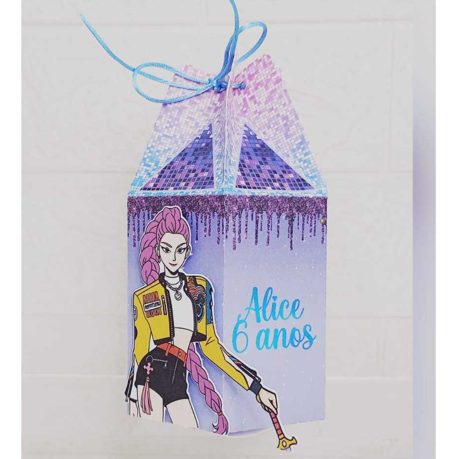 5/10/15/20/25 Caixa Sacolinha Personalizada Festa GUERREIRAS DO KPOP