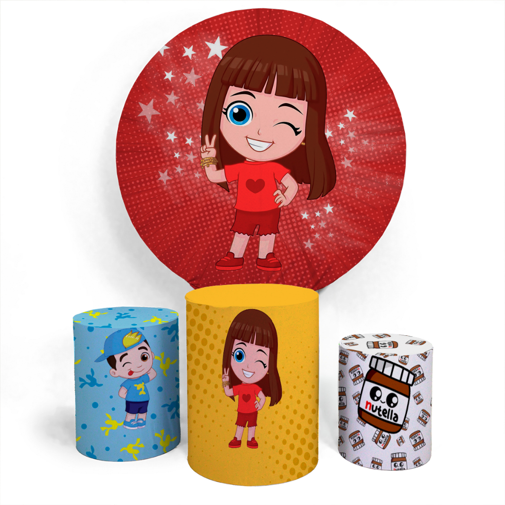Kit Painel Evento Lucas Neto Youtuber Kids Decorativo Divertido Painel Redondo + Trio Completo Alta Qualidade Premium