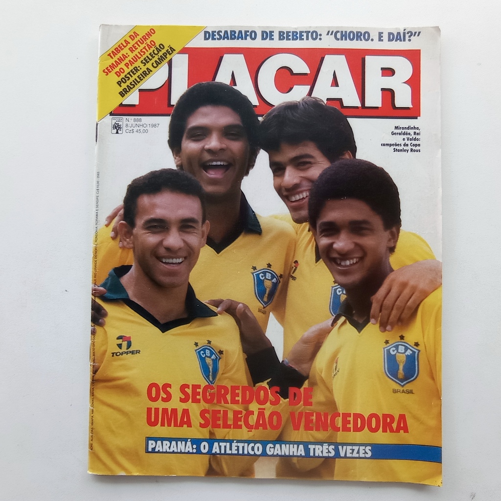 Revista Placar nº 888 - Jun/1987 - Seleção / Santos / Bebeto / Escudinhos