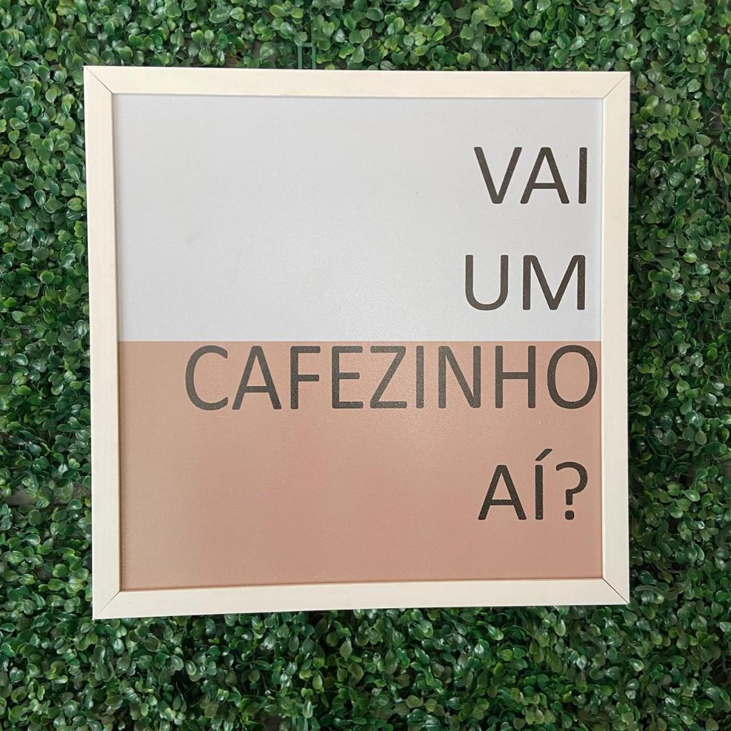 Quadro cobre caixa de luz com moldura 53x53 Vai um cafezinho ai? (sala/ Cantinho do café/decoração)