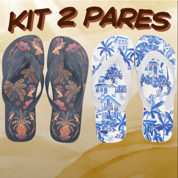 KIT 2 PARES Chinelo FRM Feminino Sandália Casual Confortável Leve Antiderrapante Para o Verão 33ao40