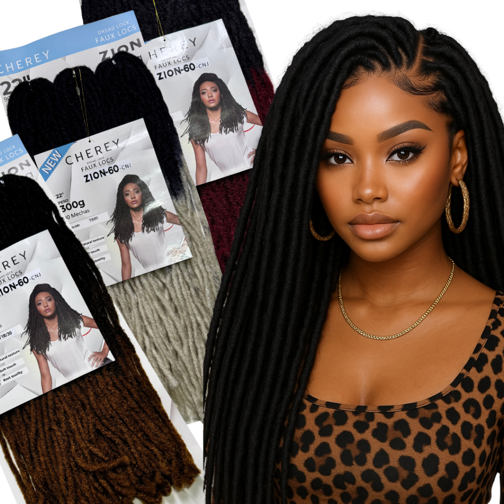 Cabelo Faux Locs Zion Dread Natural Colocação em Crochet 55cm 300g
