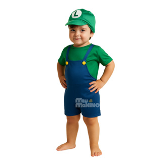 Fantasia Infantil Luigi Menino Com Chapéu Carnaval Fantasia infantil Masculina em Oferta na Shopee