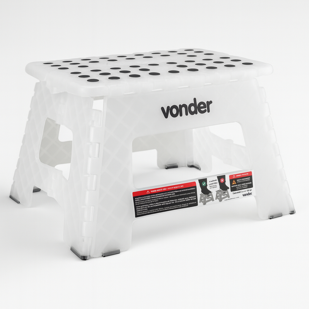 Banqueta Plástica Dobrável Transparente 220 Mm Vonder em Oferta na Shopee