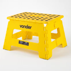 Banqueta 22cm Banco Dobrável Plástico Multiuso Camping Pesca Portatil Retratil Amarelo Vonder