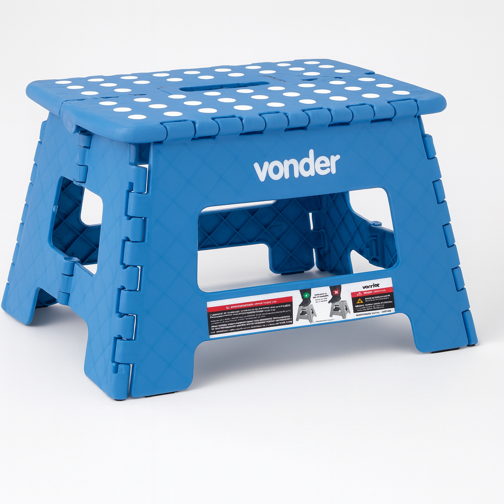 Banquinho Banqueta 22cm Dobrável Plástico Multiuso Camping Pesca Portatil Retratil Azul - Vonder em Oferta na Shopee
