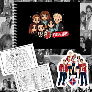 Livro de colorir REBELDES | RBD | capa dura | folhas grossas 180g | 38 folhas em Oferta na Shopee