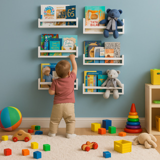 Revisteiro Infantil 60cm Grande Prateleira de Parede Livros Revistas e Brinquedos em Oferta na Shopee