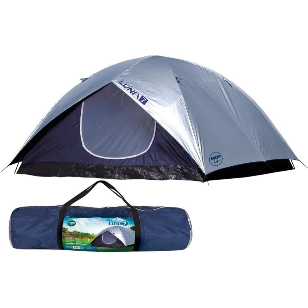 Barraca Luna Grande 7 Lugares Com Sobreteto Prata Azul Mor