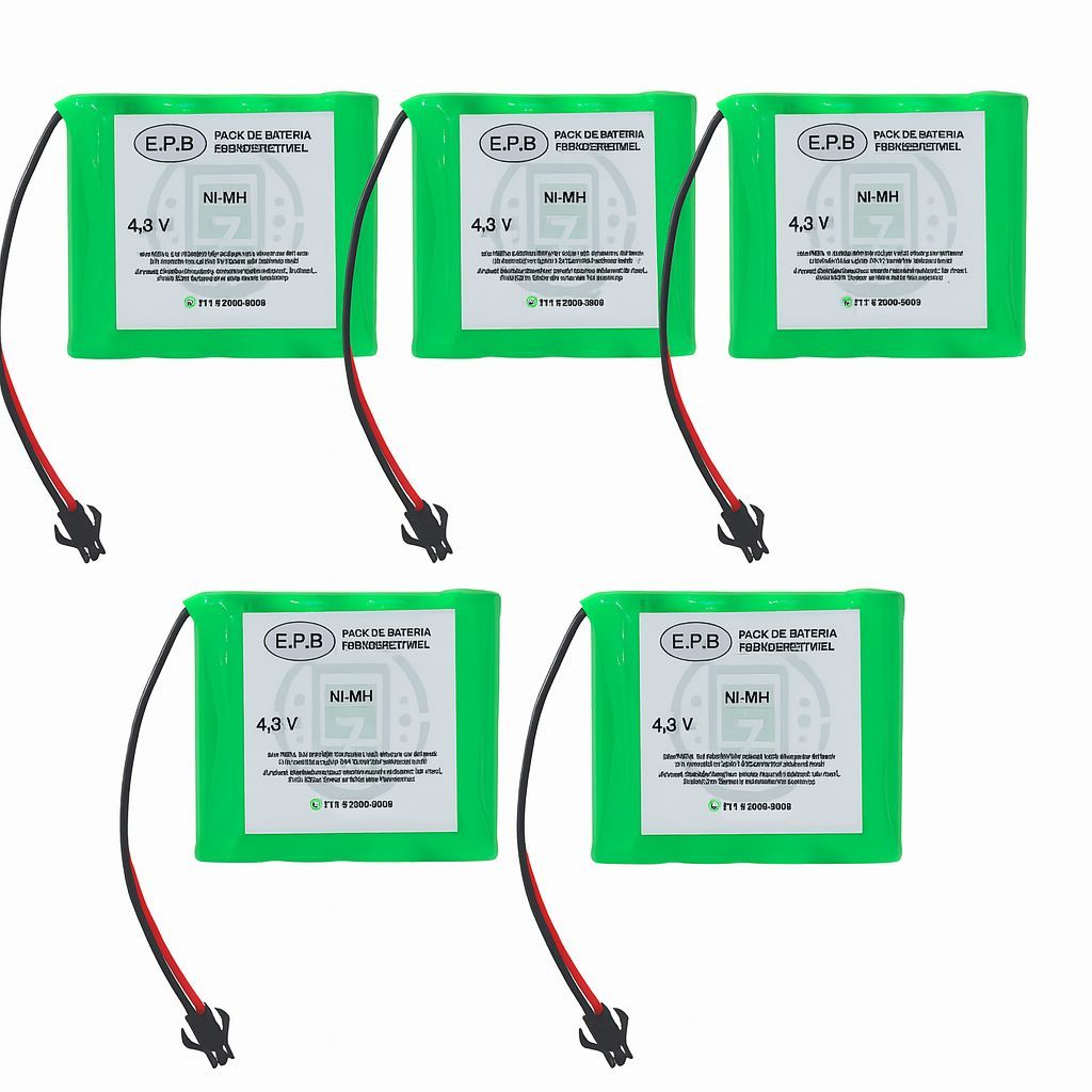 5 BATERIAS 4,8V 2700MAH TAMANHO AA NI-MH COM CONECTOR SMP02