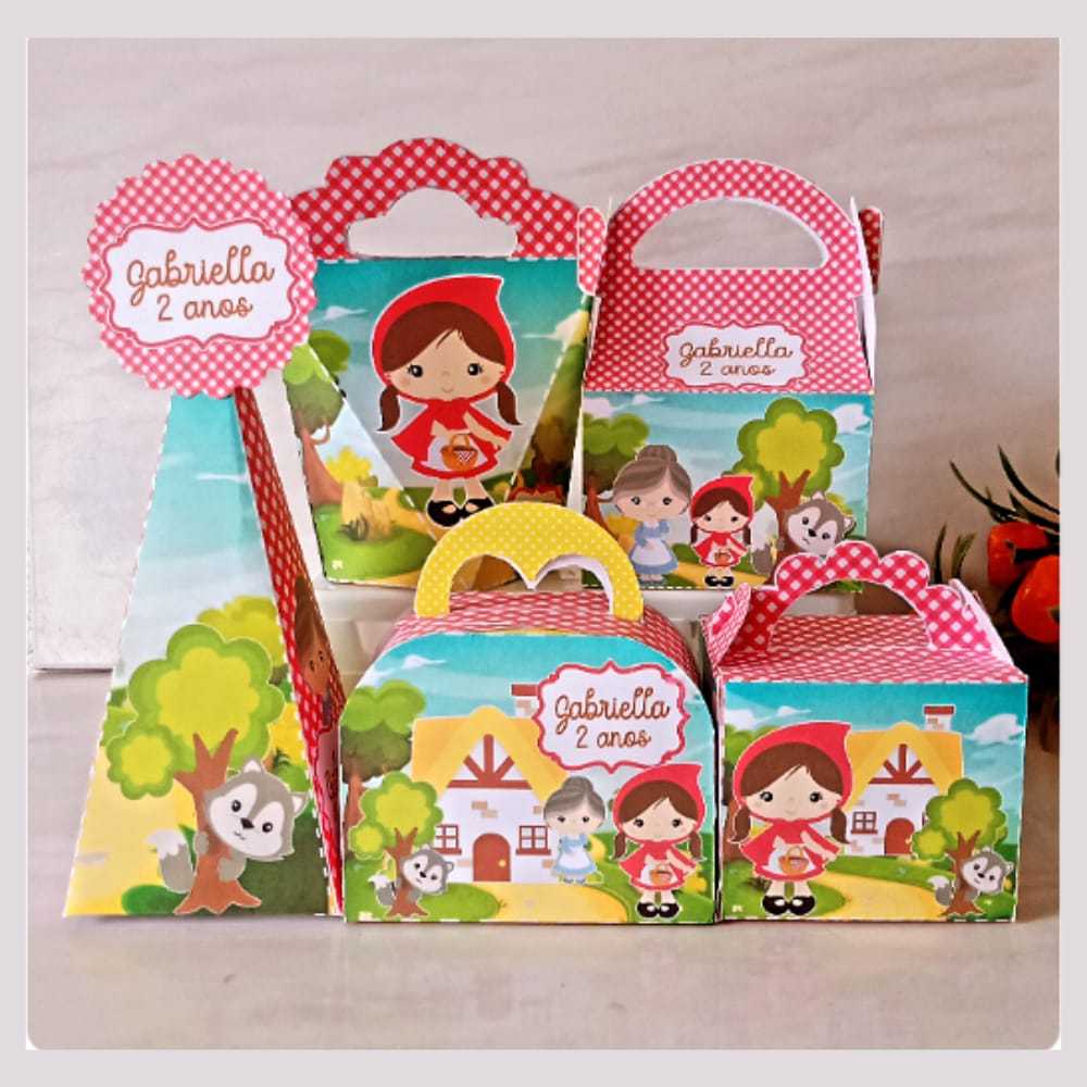 Kit festa Chapeuzinho Vermelho Personalizada Lembrancinhas Caixinhas  Mimos Aniversário Festa Infantil | Pegue e Monte
