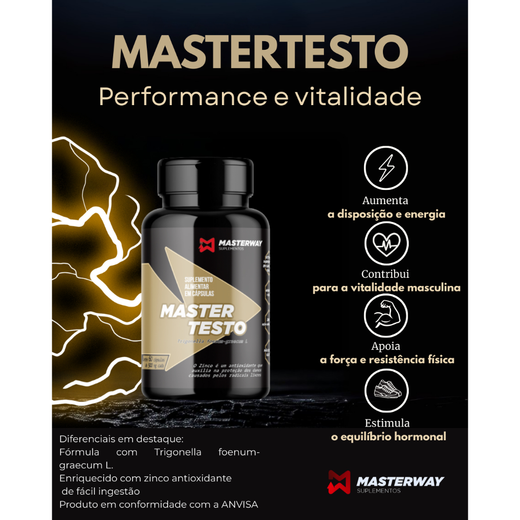 MasterTesto (60 caps) - Masterway Suplementos