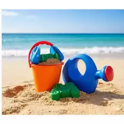 Kit Baldinho Praia 7pçs Brinquedo Infantil + Regador Criança