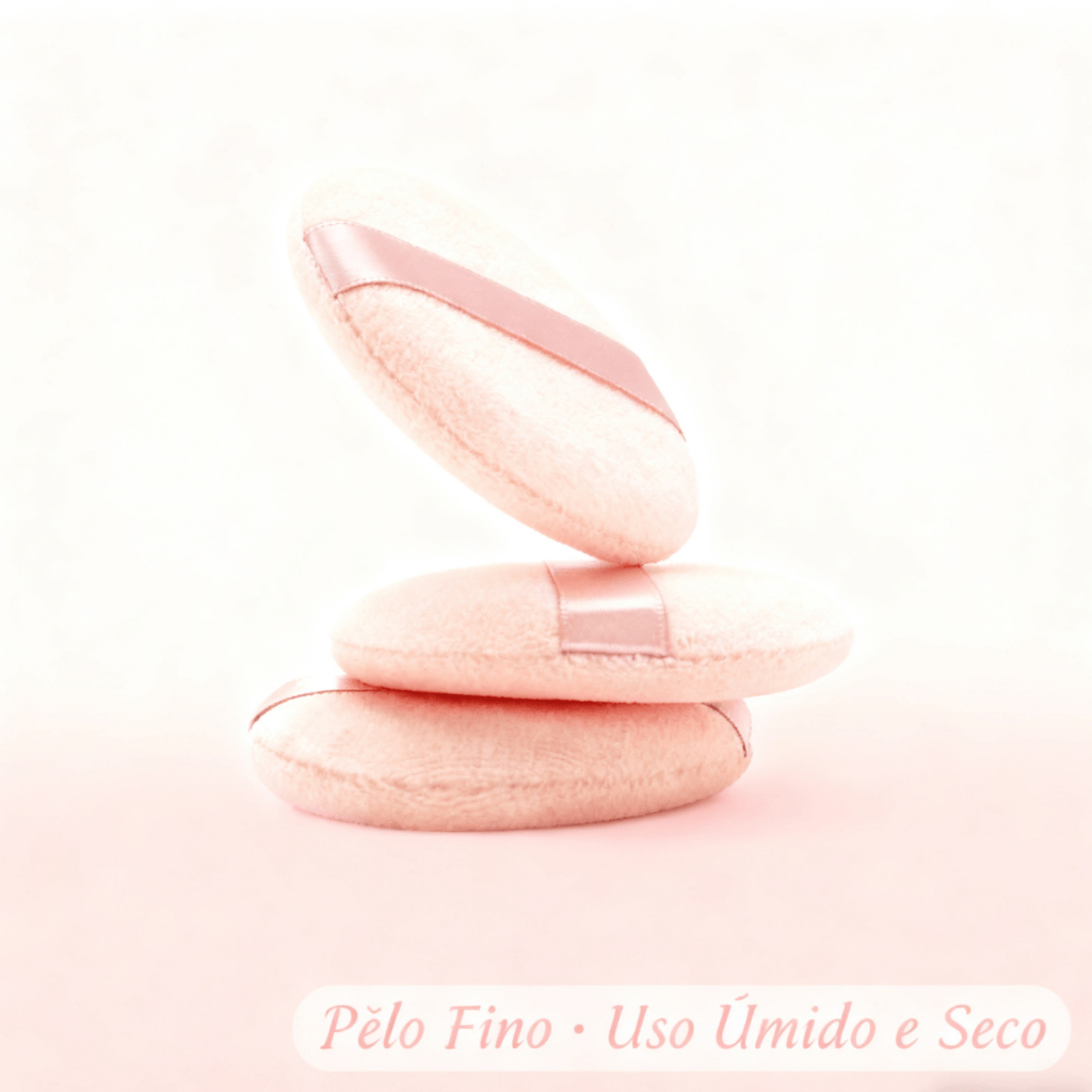 Kit Com 3 Esponjas Facial Espuma Para Maquiagem Batedor De Pó Base Veludo