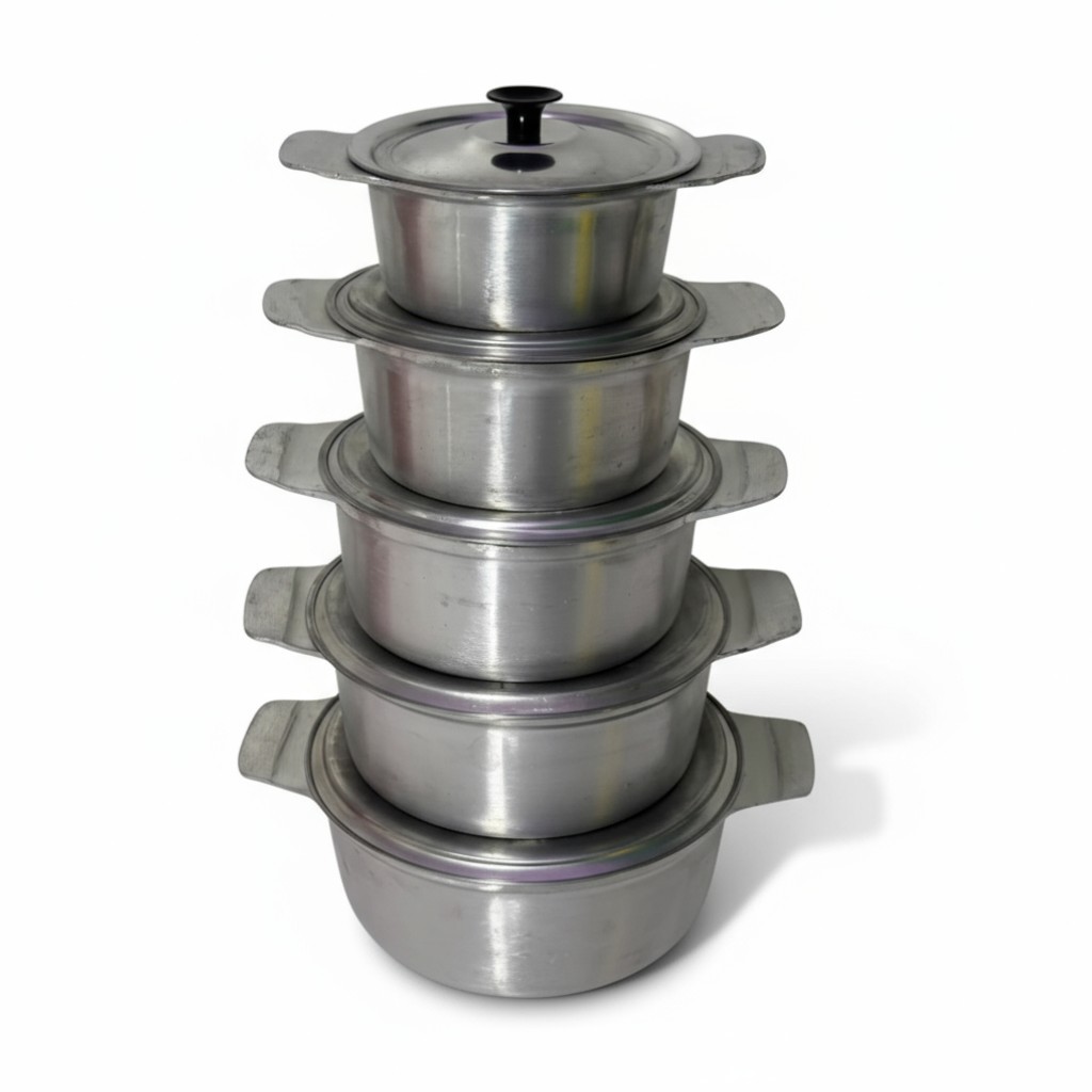 jogo de Panelas polido em alumínio batido grosso Fundido premium conjunto
