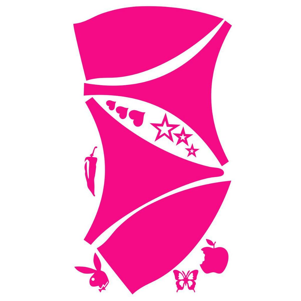 Biquini Adesivo Rosa Pink para Bronzeamento Natural com tatuagem solar