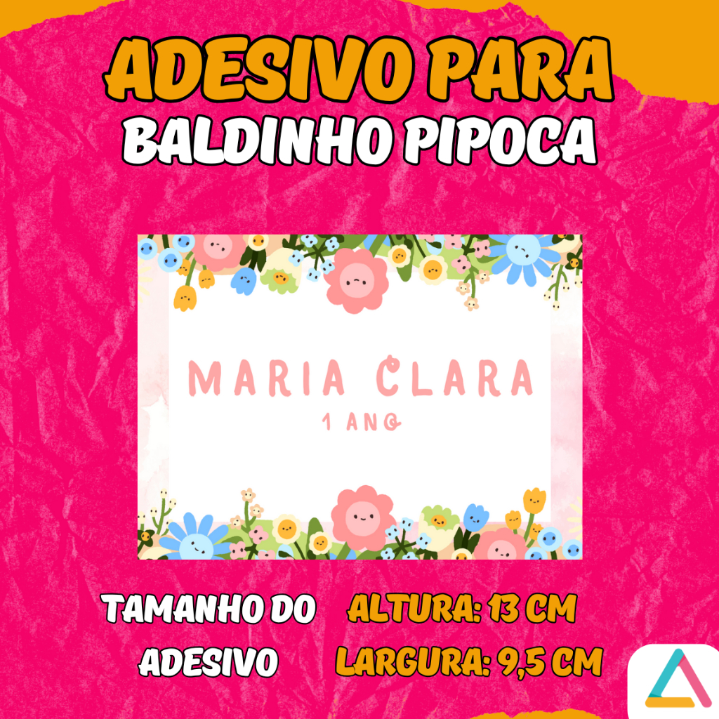 Adesivos para Festa PERSONALIZADOS para Balde de Pipoca de 1L e 1,5L QUALQUER TEMA 13x9,8cm