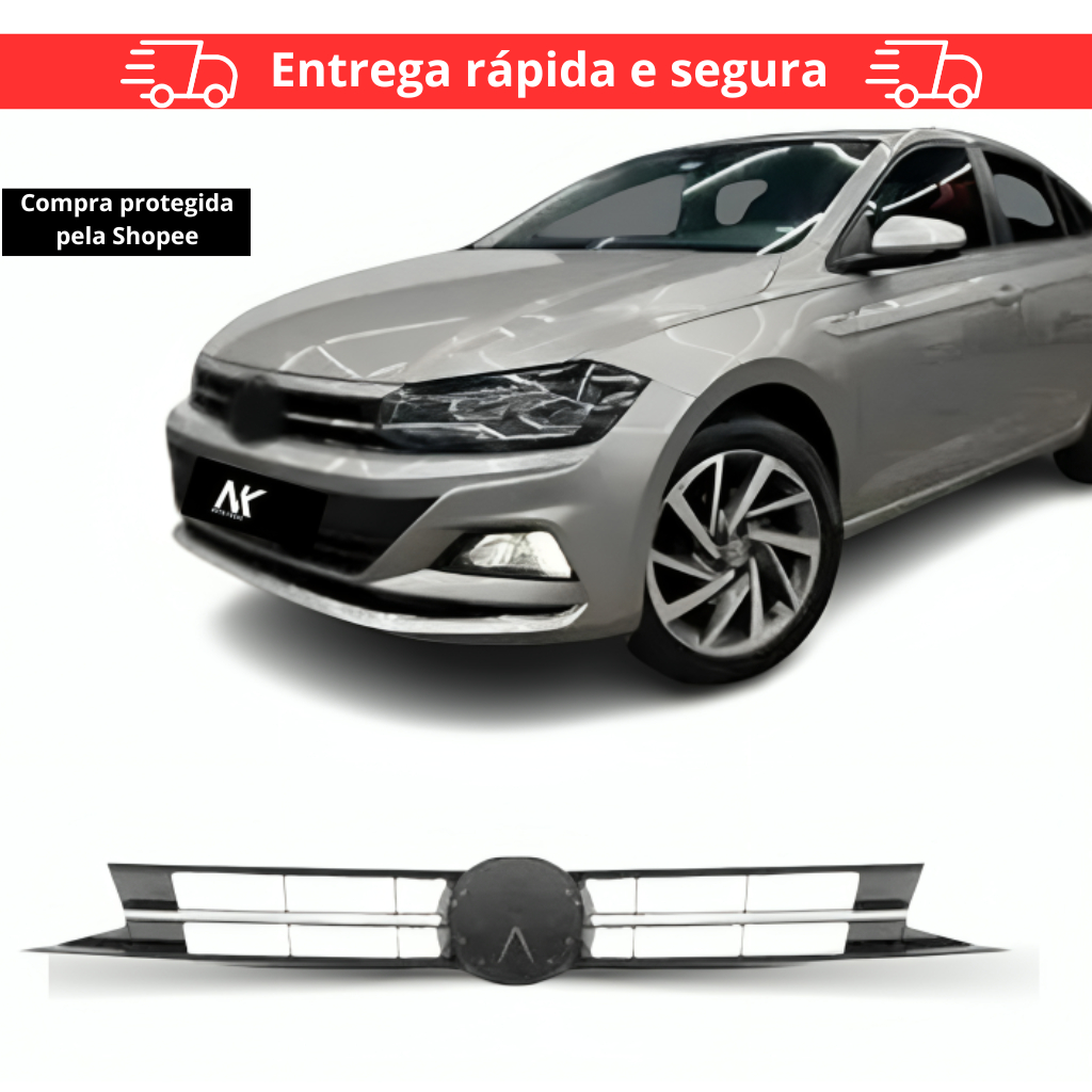 Grade Radiador Polo 2018 2019 A 2022 Virtus Friso Cromado