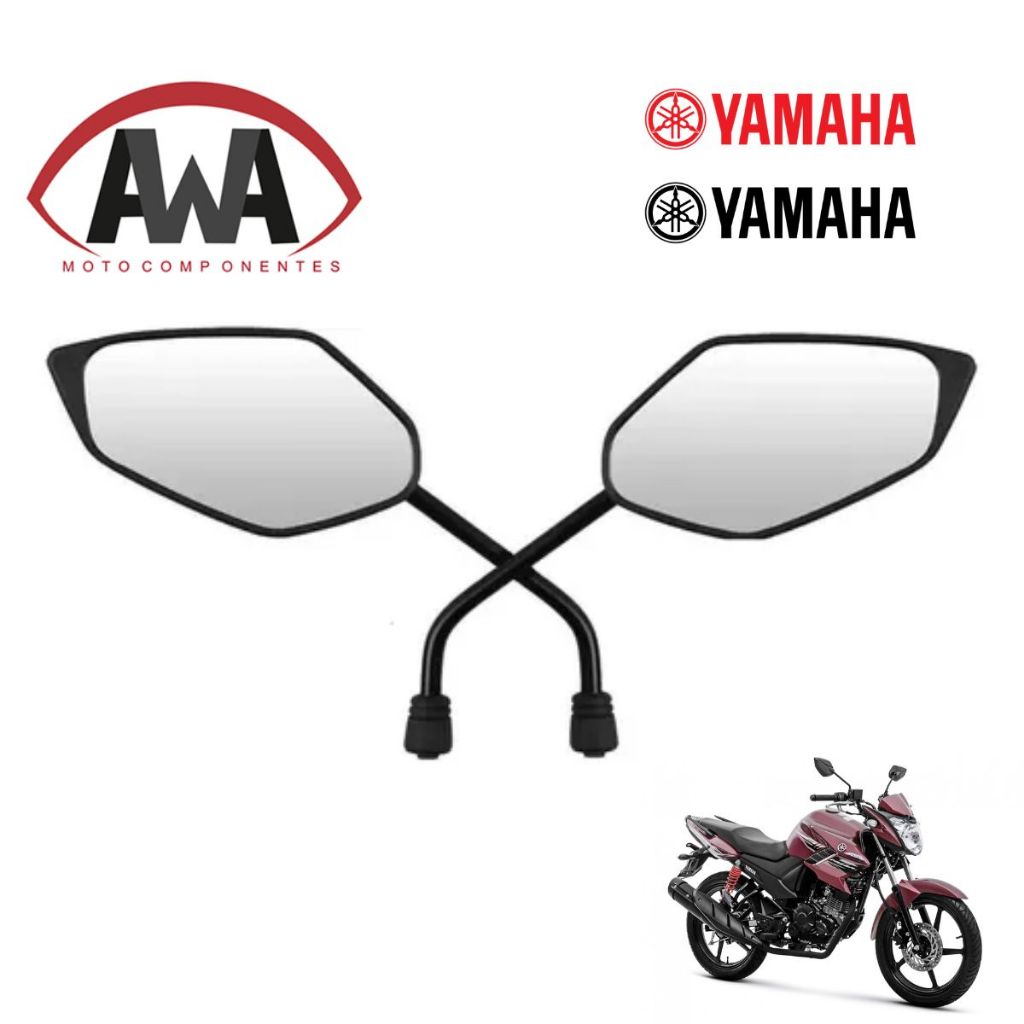 Par Retrovisor Yamaha Fazer 150 /Factor 150/ Fazer 250/ Xtz 150 Crosser Rosca Inversa