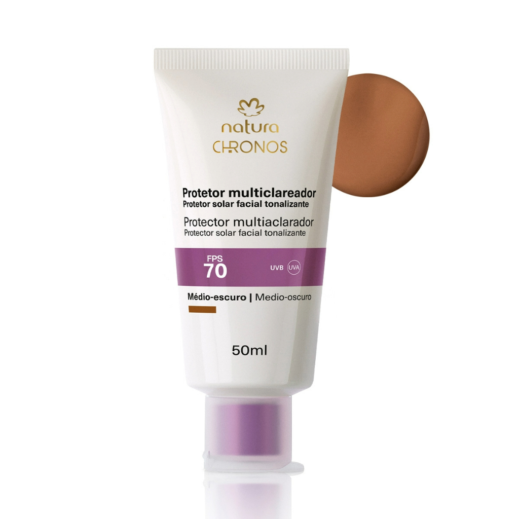 Protetor Multiclareador FPS 70 Chronos Derma Todos Tipos de Pele Natura