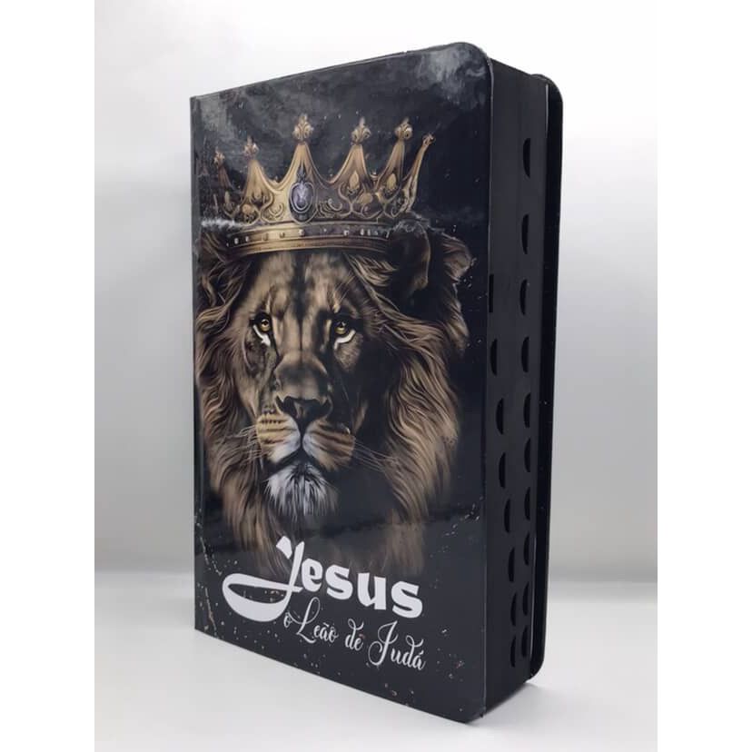 Bíblia Sagrada Tamanho Grande com Harpa Palavras de Jesus em Vermelho Capa Dura Leão De Judá REI em Oferta na Shopee