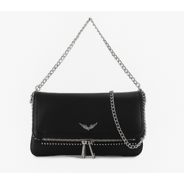 Bolsa Clutch Zadig &Inspired Transversal Alca CorrentePrata Rock Chic Moda Casual Versátil em Oferta na Shopee